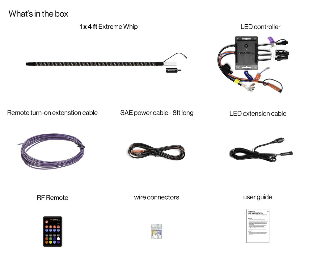 ECOXGEAR Extreme Whip Kit Qty 1 x 4 ft plus LEDCast Controller