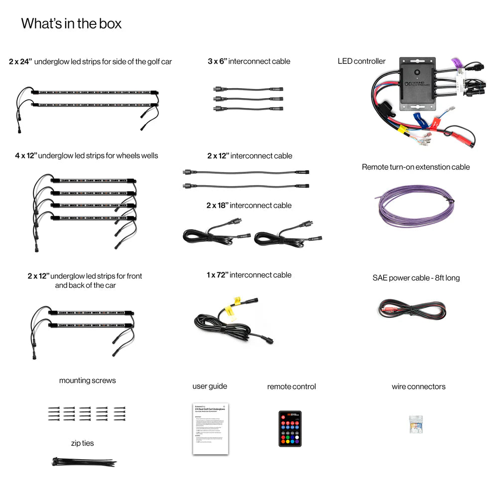 ECOXGEAR Extreme Strips - 2/4 Seat Cart + LED Controller