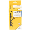 Cub Cadet Hour Meter Kit for Ultra and XT Enduro Series, yellow packaging, essential for maintenance tracking.
