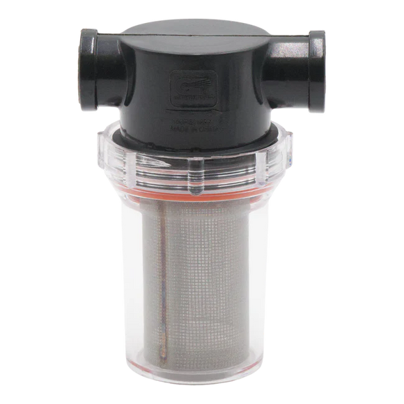 GP CLEAR BOWL WATER FILTER 1/2" I/O 80 MESH S.S. S