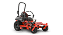 Gravely zero-turn lawn mower, red and black, featuring a comfortable seat and durable construction for efficient mowing.