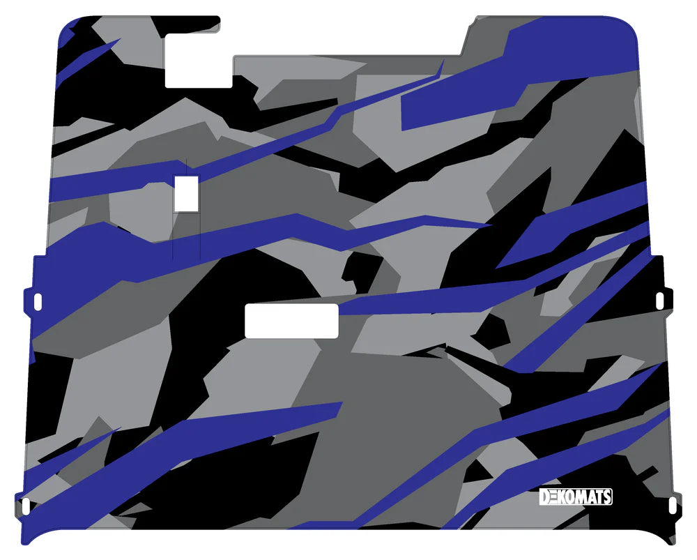 DEKOMATS Blue Abstract Camo Golf Cart Mat