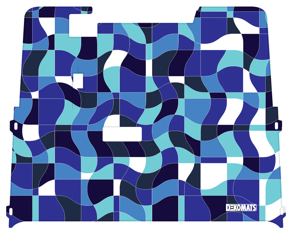 DEKOMATS Blue Geometric Golf Cart Mat