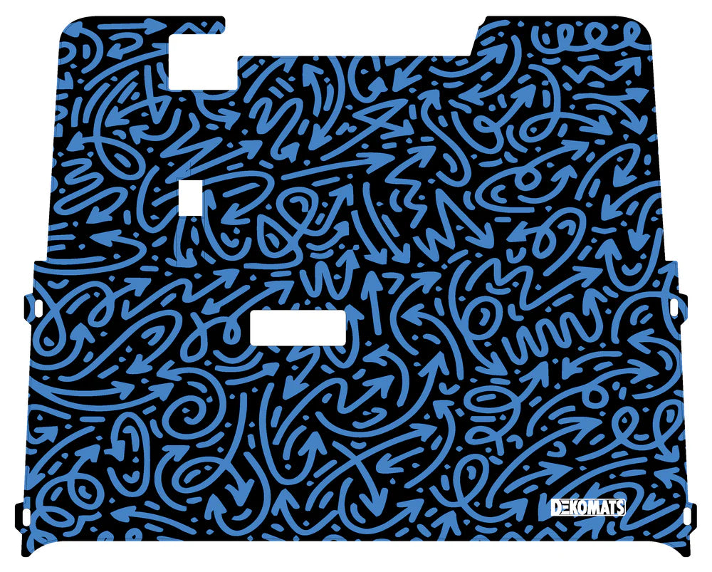 DEKOMATS Blue Pen n' Paper Golf Cart Mat