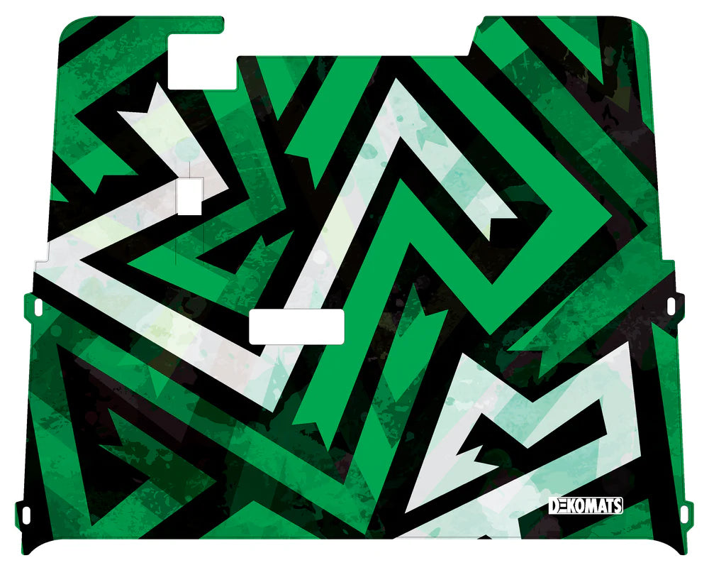 DEKOMATS Green Graffiti Golf Cart Mat