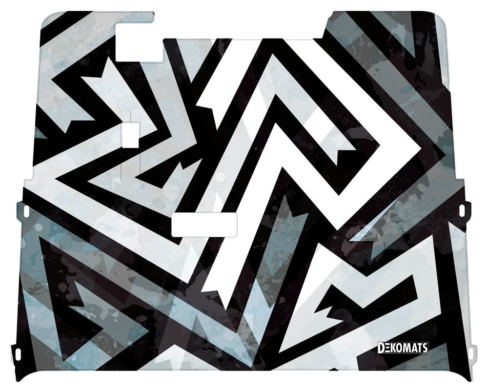 DEKOMATS Greyscale Graffiti Golf Cart Mat