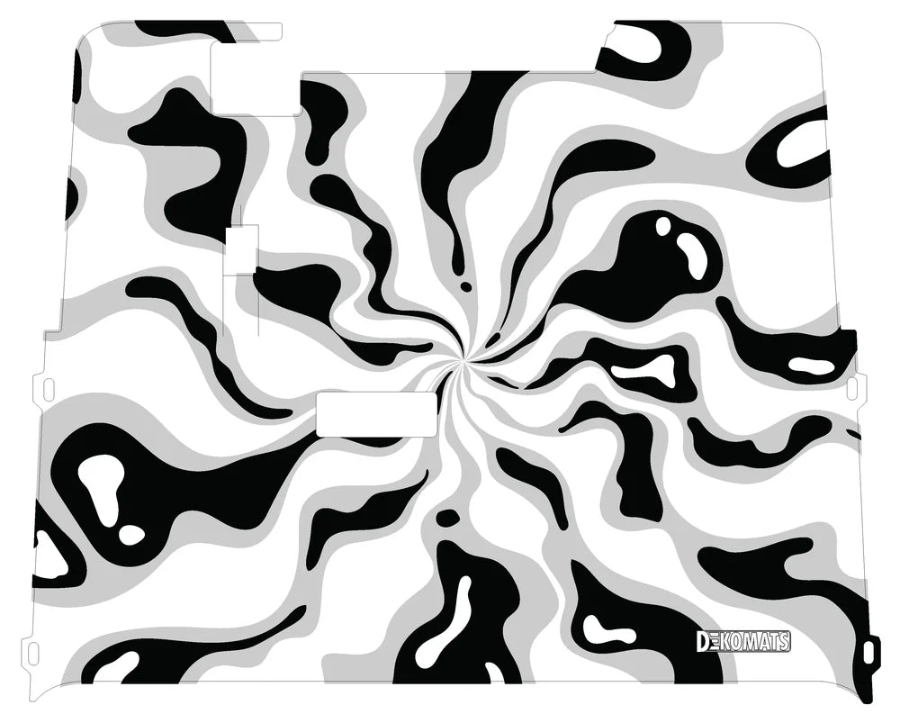 DEKOMATS Greyscale Ripple Golf Cart Mat