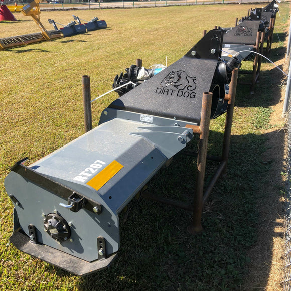 Dirt Dog RT207 agricultural equipment, gray color, durable construction, ideal for various landscape tasks.