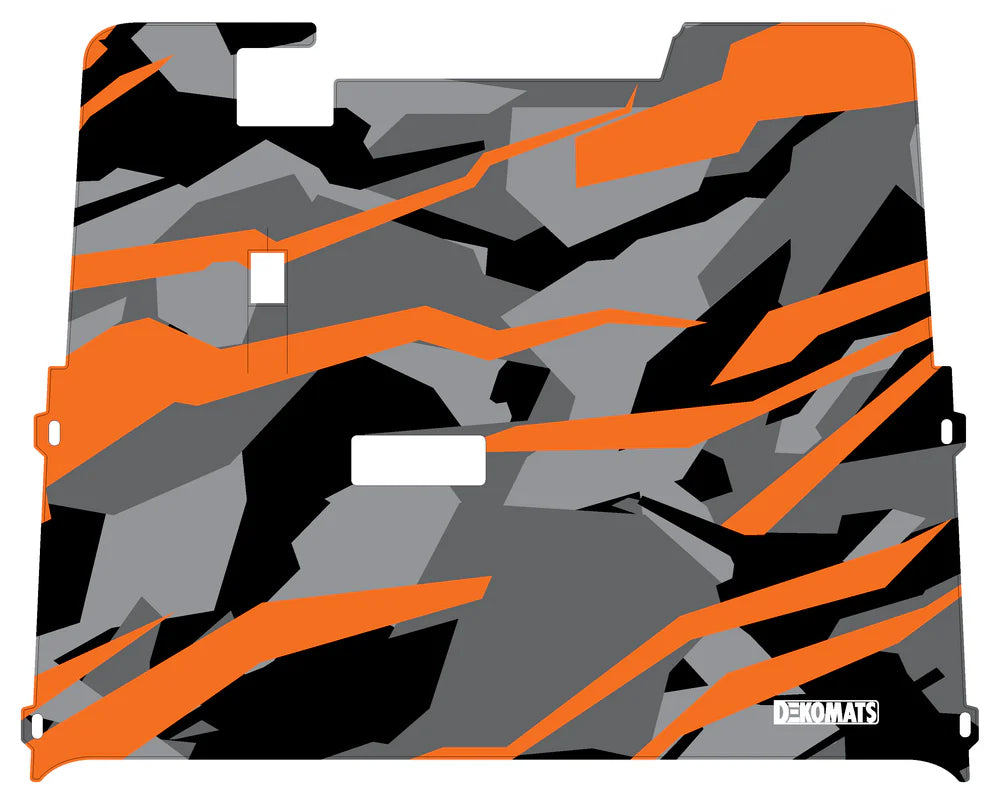 DEKOMATS Orange Abstract Camo Golf Cart Mat