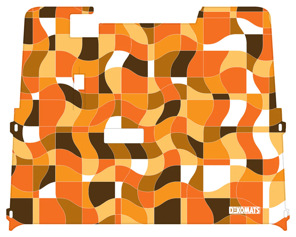 DEKOMATS Orange Geometric Golf Cart Mat