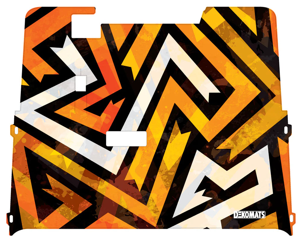 DEKOMATS Orange Graffiti Golf Cart Mat
