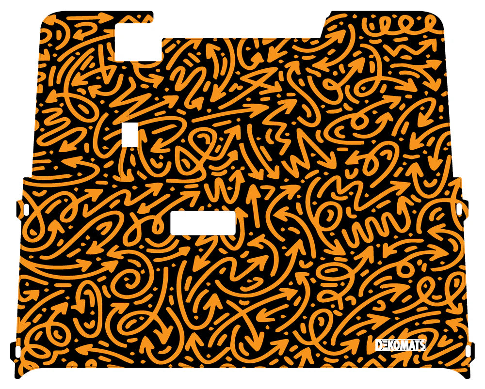DEKOMATS Orange Pen n' Paper Golf Cart Mat