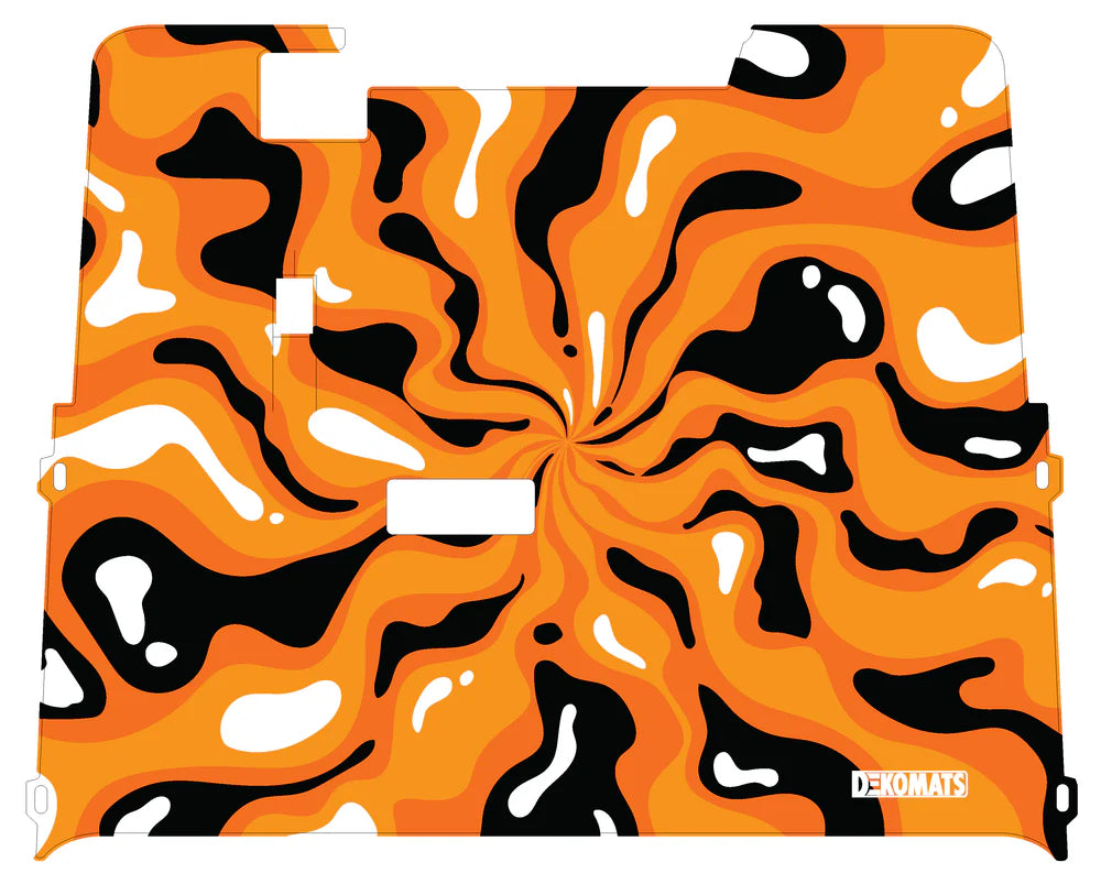 DEKOMATS Orange Ripple Golf Cart Mat