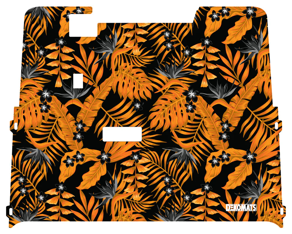 DEKOMATS Orange Tropical Hibiscus Golf Cart Mat
