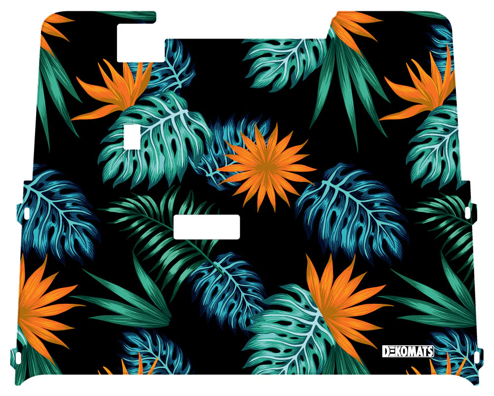 DEKOMATS Orange Tropics Golf Cart Mat