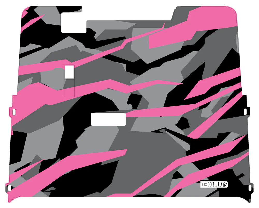 DEKOMATS Pink Abstract Camo Golf Cart Mat