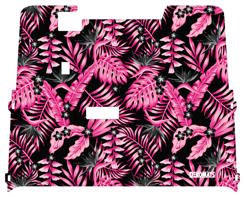 DEKOMATS Pink Hibiscus Paradise Golf Cart Mat