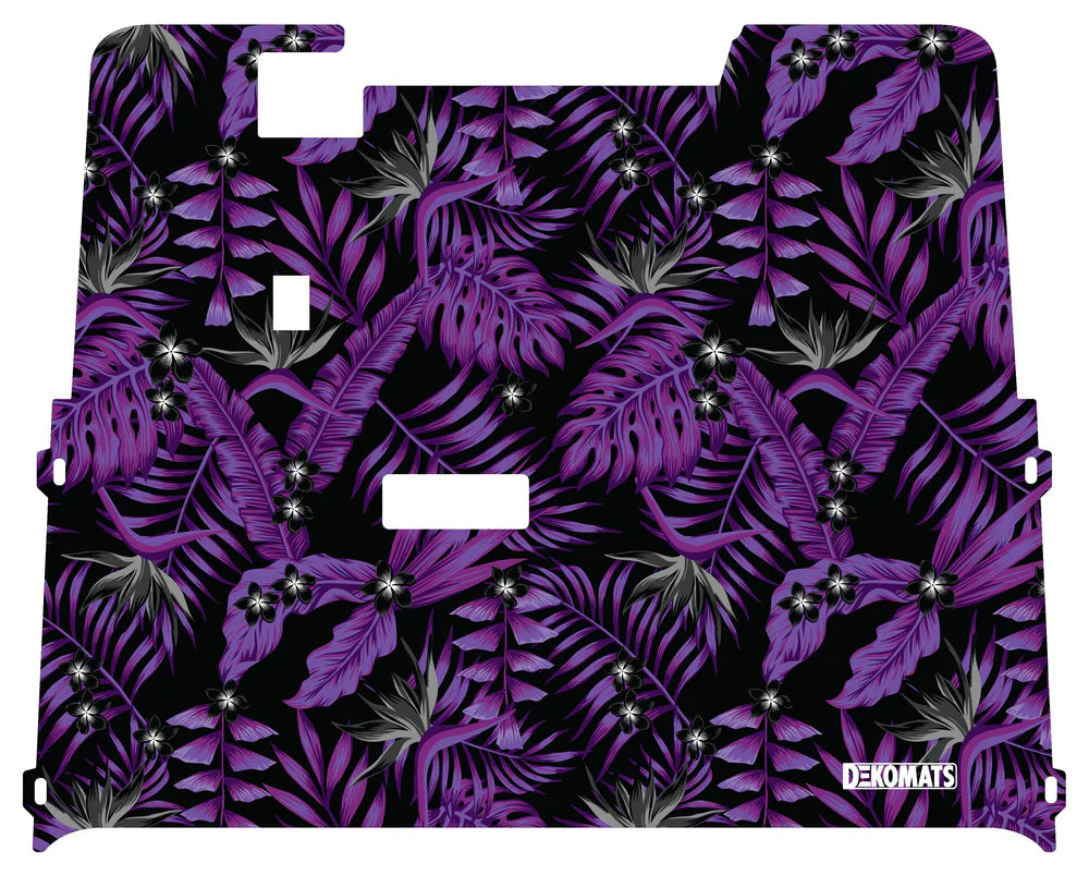 DEKOMATS Purple Hibiscus Paradise Golf Cart Mat