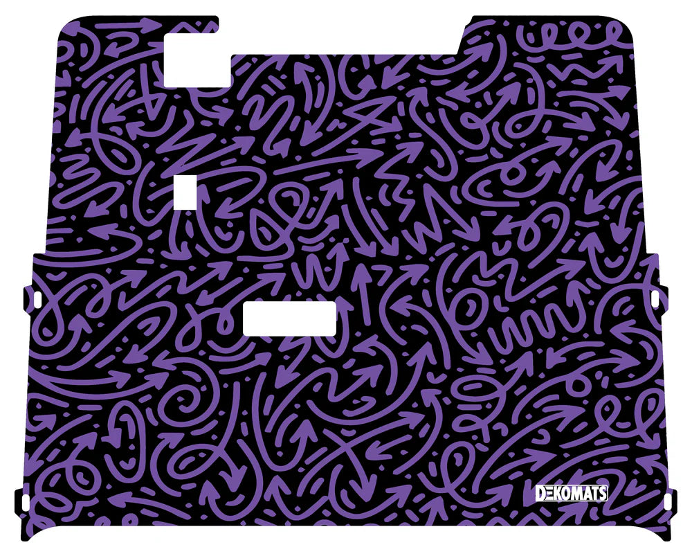 DEKOMATS Purple Pen n' Paper Golf Cart Mat