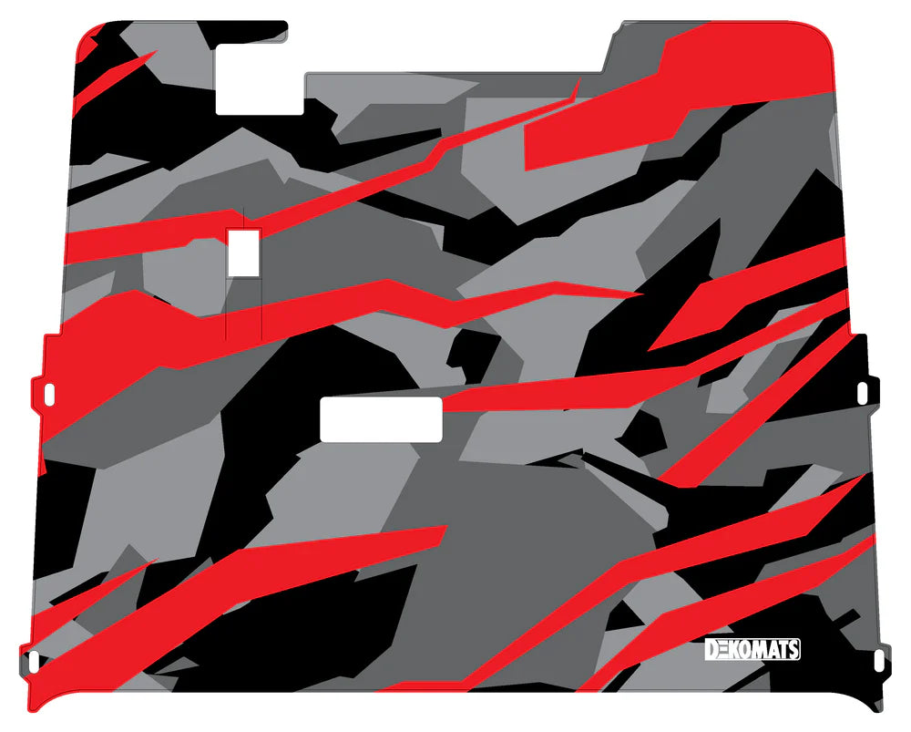 DEKOMATS Red Abstract Camo Golf Cart Mat