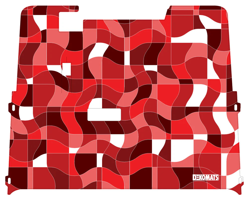 DEKOMATS Red Geometric Golf Cart Mat