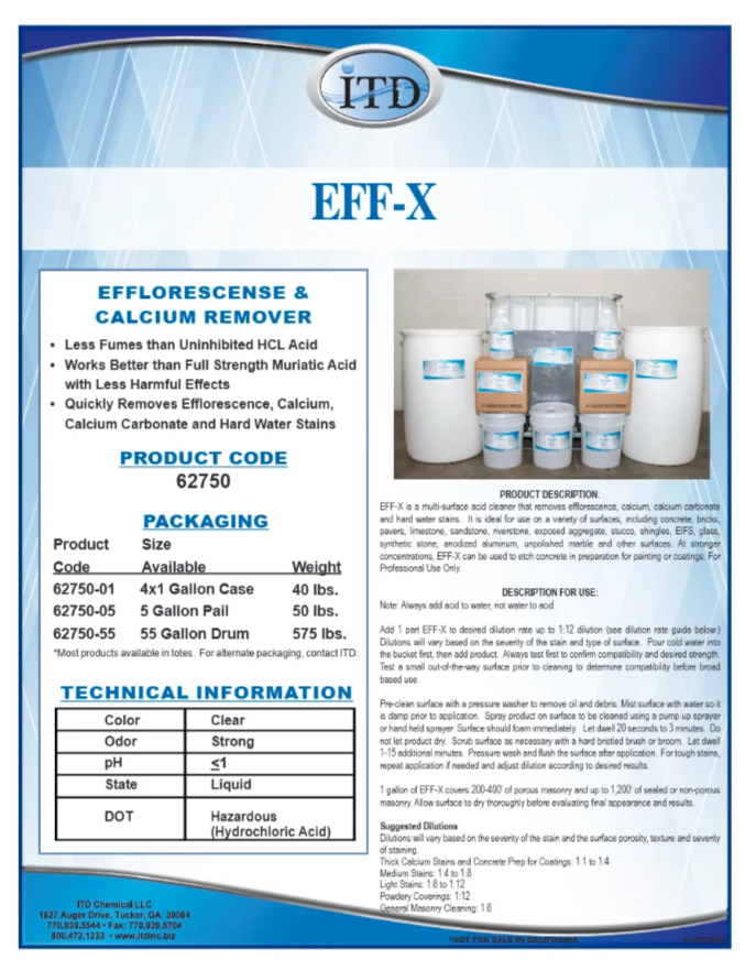EFF-X – Efflorescence & Calcium Remover 1 Gallon - 0