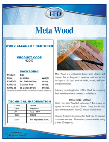 Meta Wood Wood Cleaner + Restorer 1 Gallon - 0