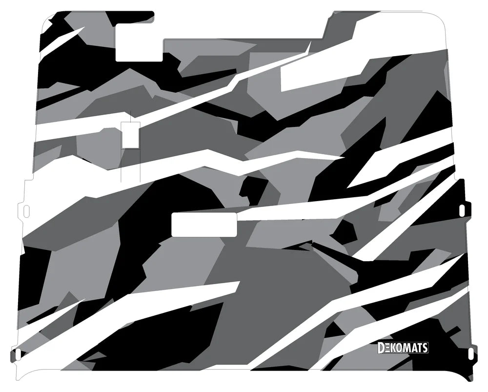 DEKOMATS White Abstract Camo Golf Cart Mat