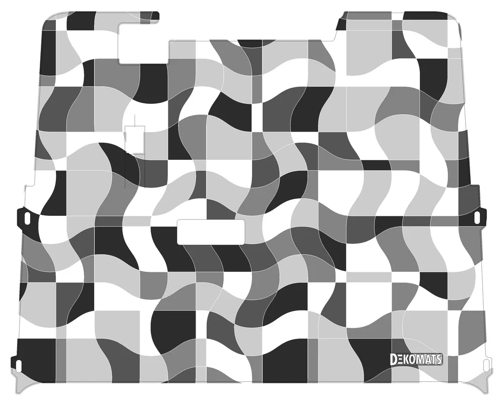 DEKOMATS White Geometric Golf Cart Mat