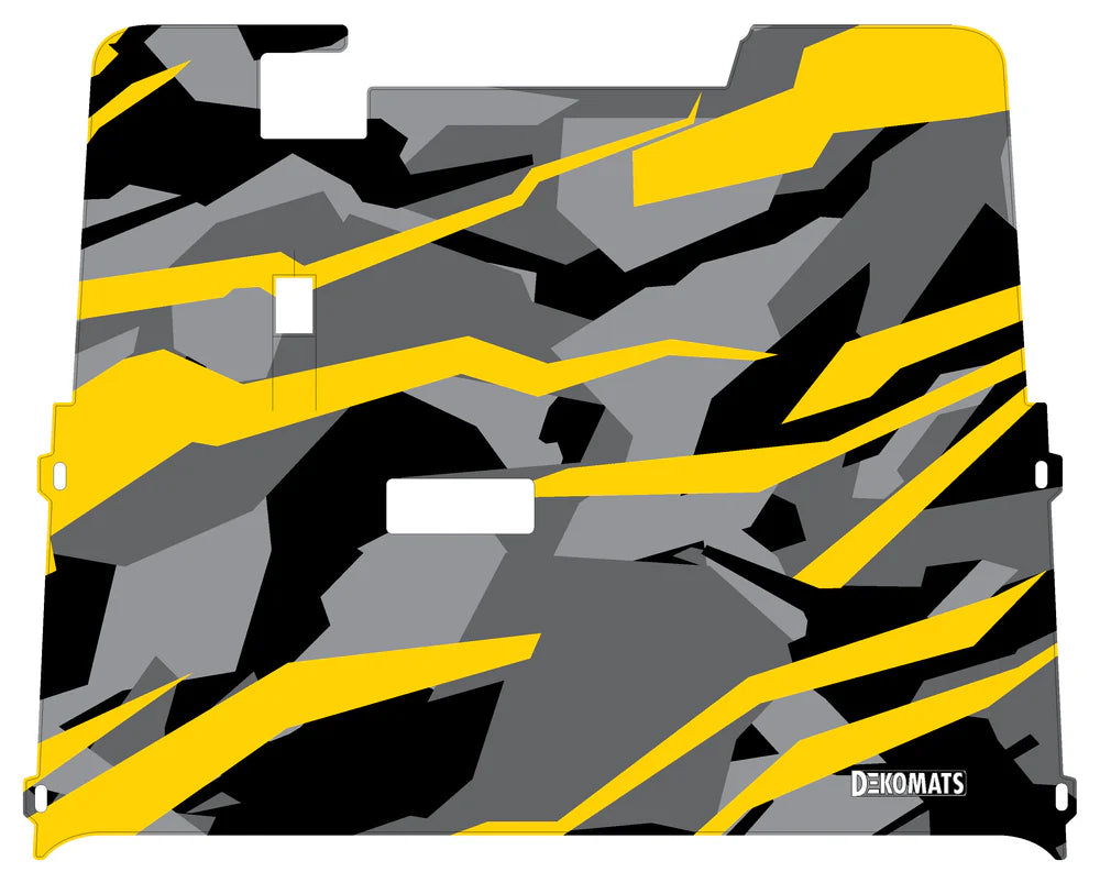 DEKOMATS Yellow Abstract Camo Golf Cart Mat