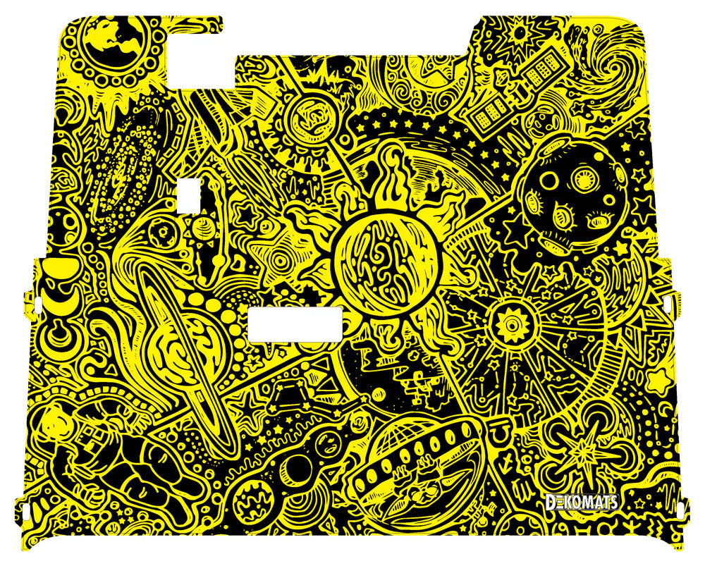 DEKOMATS Yellow Astro Golf Cart Mat