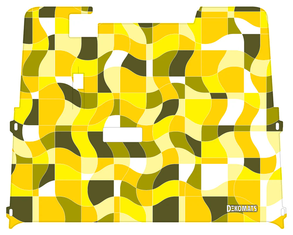 DEKOMATS Yellow Geometric Golf Cart Mat