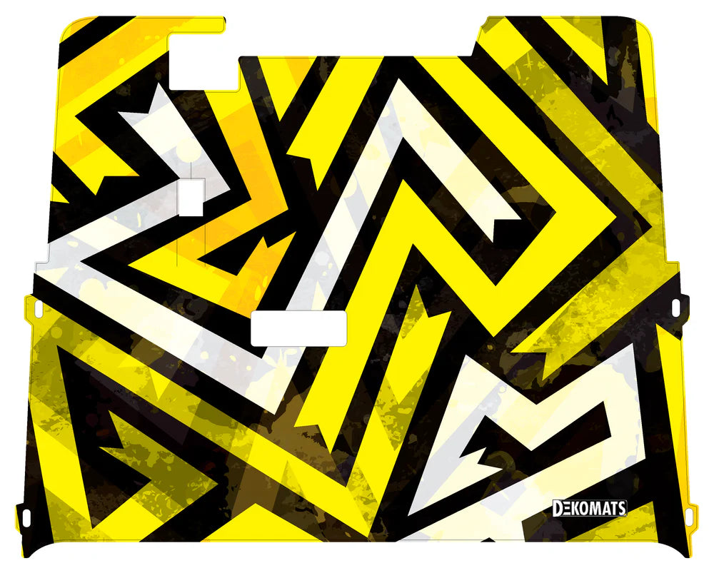 DEKOMATS Yellow Graffiti Golf Cart Mat