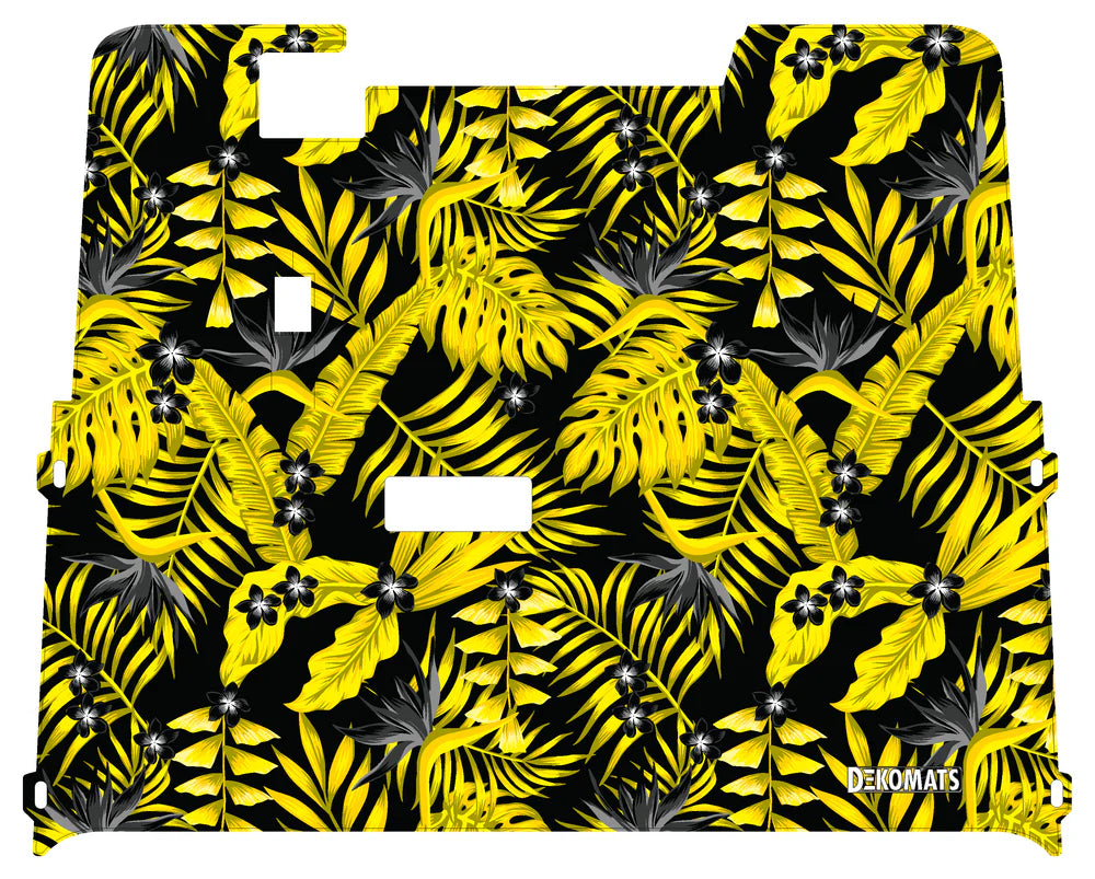 DEKOMATS Yellow Hibiscus Paradise Golf Cart Mat
