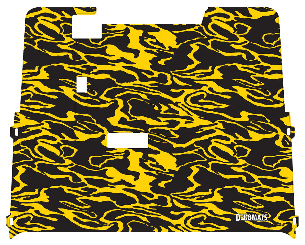 DEKOMATS Yellow Modern Camo Golf Cart Mat
