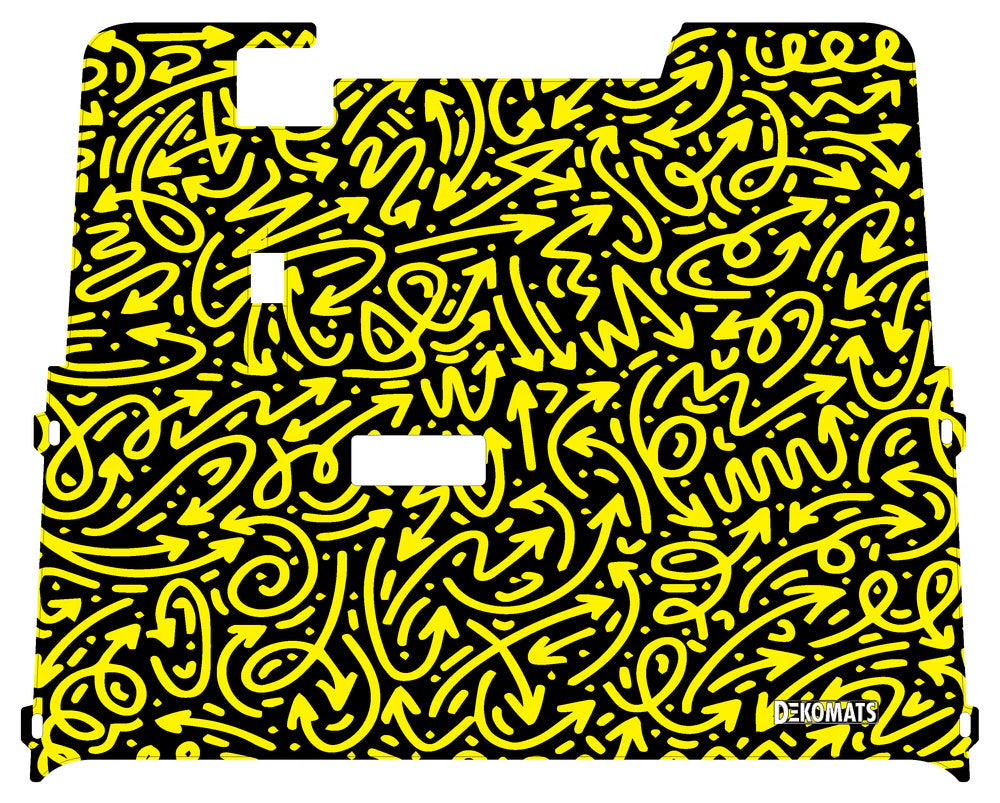 DEKOMATS Yellow Pen n' Paper Golf Cart Mat