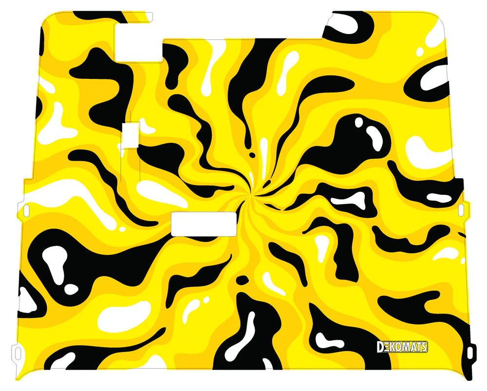 DEKOMATS Yellow Ripple Golf Cart Mat