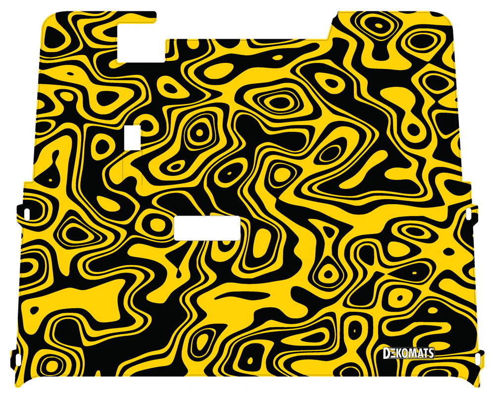 DEKOMATS Yellow Topo Golf Cart Mat