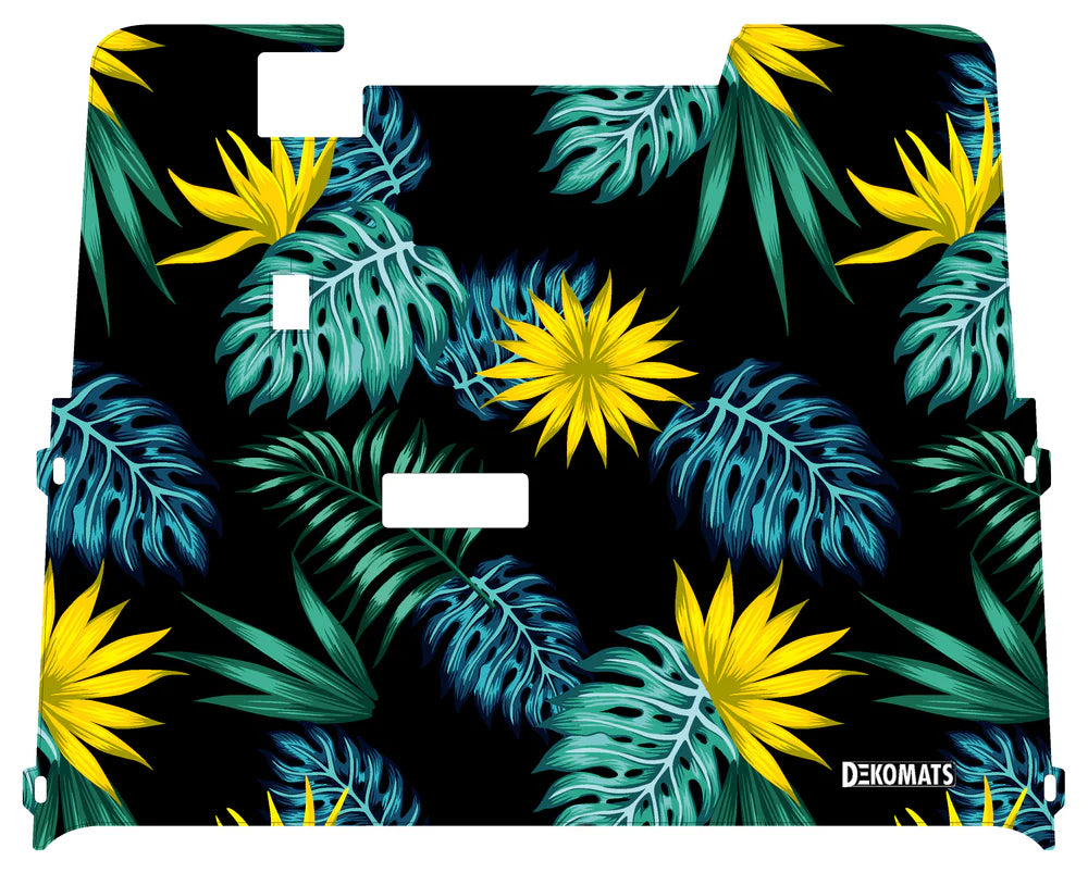 DEKOMATS Yellow Dark Tropics Golf Cart Mat