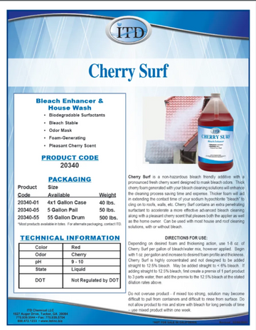 Cherry Surf – Bleach Enhancer  House Wash 5 Gallon - 0