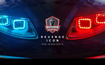 ICON EV Golf Cart Headlights with RGB Bluetooth Accent Lights