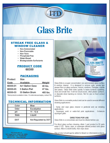 Glass Brite – Glass & Window Cleaner 1 Gallon - 0