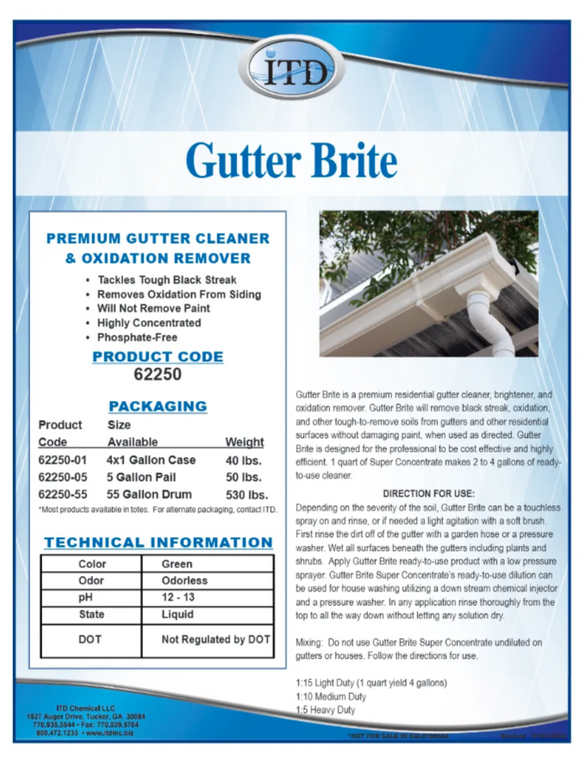 Gutter Brite – Gutter Cleaner & Oxidation Remover  1 Gallon