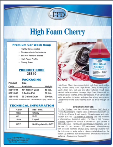 High Foam Cherry – Car Wash Soap Gallon - 0