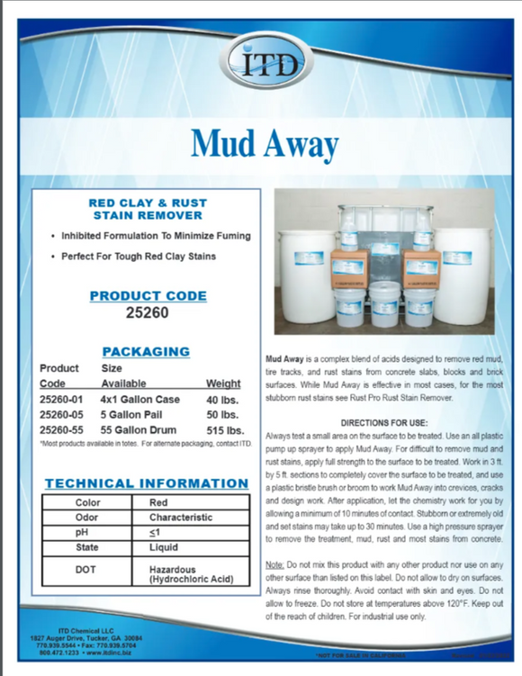 Mud Away – Stain Removal Product 1 Gallon