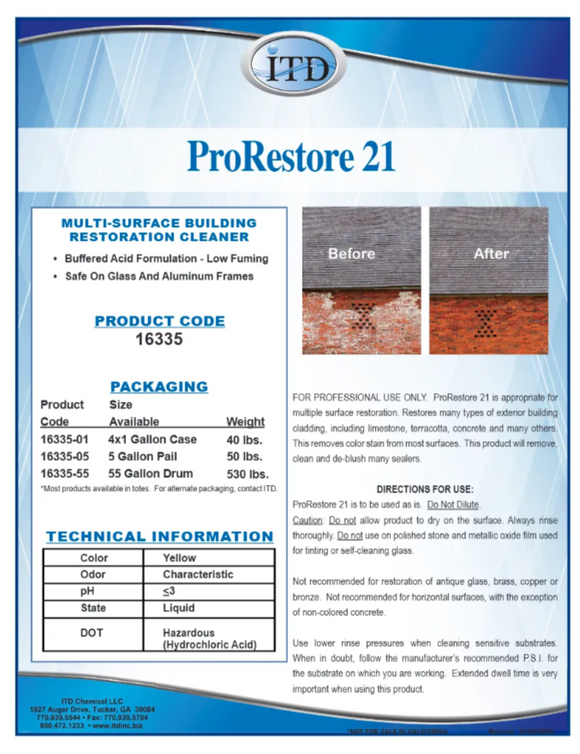 ProRestore 21 – Building Restoration Cleaner 1 Gallon