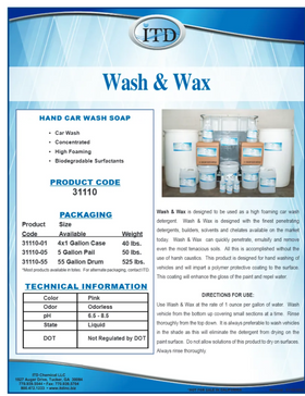Wash & Wax – Hand Car Wash Soap  1 Gallon - 0
