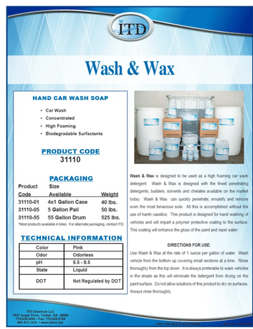 Wash & Wax – Hand Car Wash Soap  1 Gallon - 0